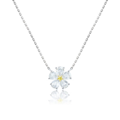 14K/18K WHITE GOLD 0.28 CTW YELLOW DIAMOND & DIAMOND NECKLACE