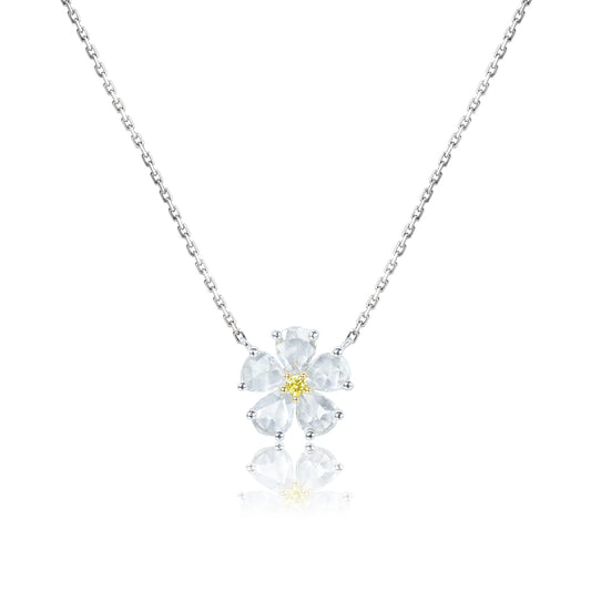 14K/18K WHITE GOLD 0.28 CTW YELLOW DIAMOND & DIAMOND NECKLACE