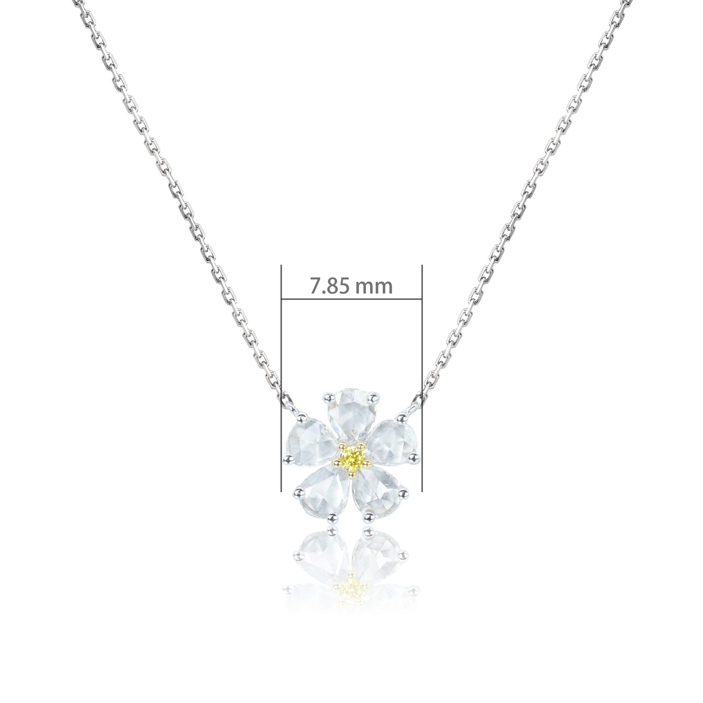 14k/18k white gold 0.28 ctw yellow diamond & diamond necklace