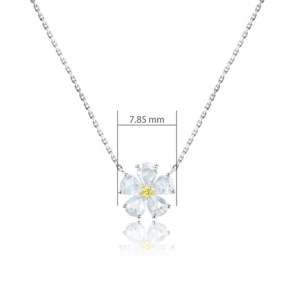 14K/18K WHITE GOLD 0.28 CTW YELLOW DIAMOND & DIAMOND NECKLACE