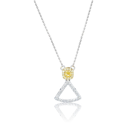 14K/18K WHITE GOLD 0.33 CTW YELLOW DIAMOND & DIAMOND NECKLACE