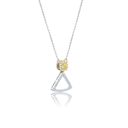 14K/18K WHITE GOLD 0.33 CTW YELLOW DIAMOND & DIAMOND NECKLACE