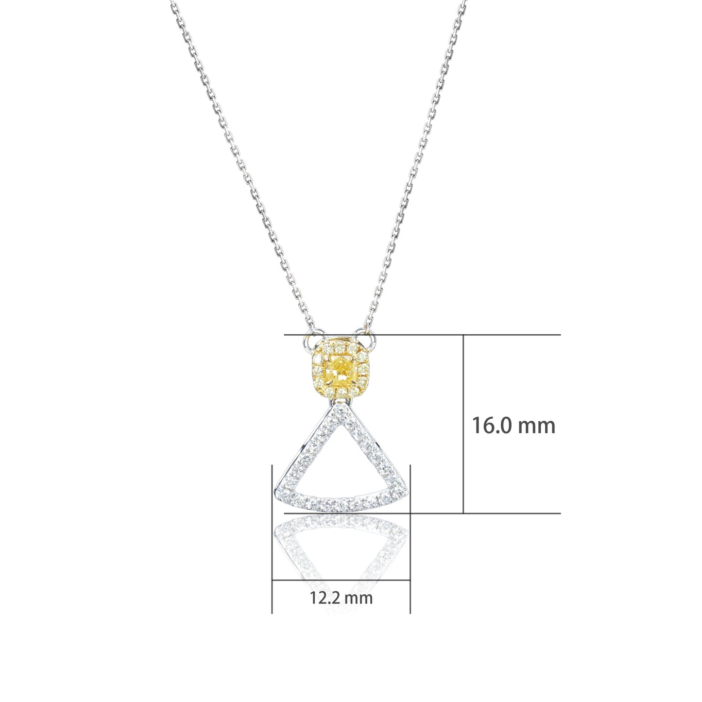 14k/18k white gold 0.33 ctw yellow diamond & diamond necklace