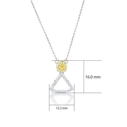 14K/18K WHITE GOLD 0.33 CTW YELLOW DIAMOND & DIAMOND NECKLACE