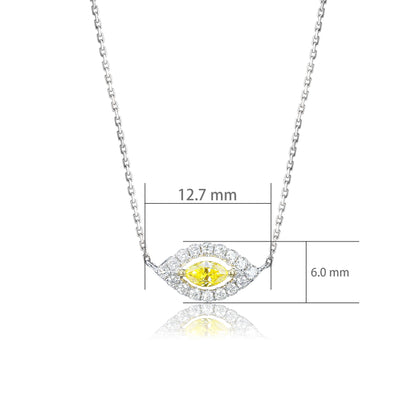 14K/18K WHITE GOLD 0.25 CTW FANCY YELLOW DIAMOND & DIAMOND NECKLACE