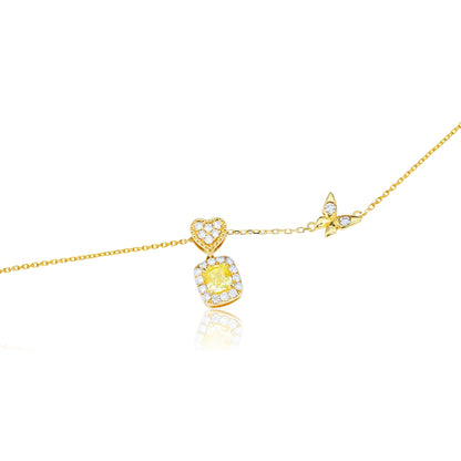 14K/18K GOLD 0.48 CTW YELLOW DIAMOND & DIAMOND NECKLACE