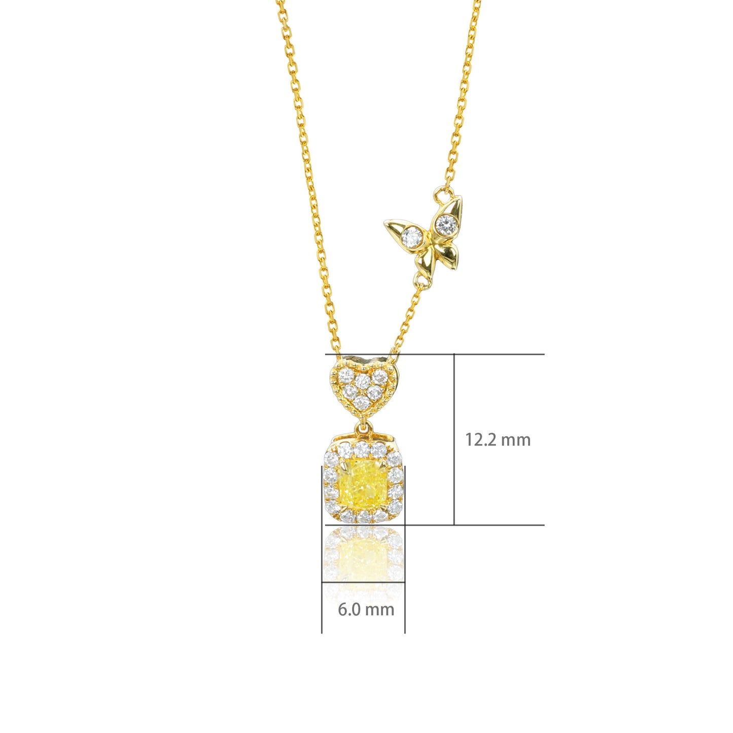 14k/18k gold 0.48 ctw yellow diamond & diamond necklace