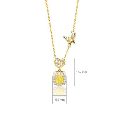 14K/18K GOLD 0.48 CTW YELLOW DIAMOND & DIAMOND NECKLACE