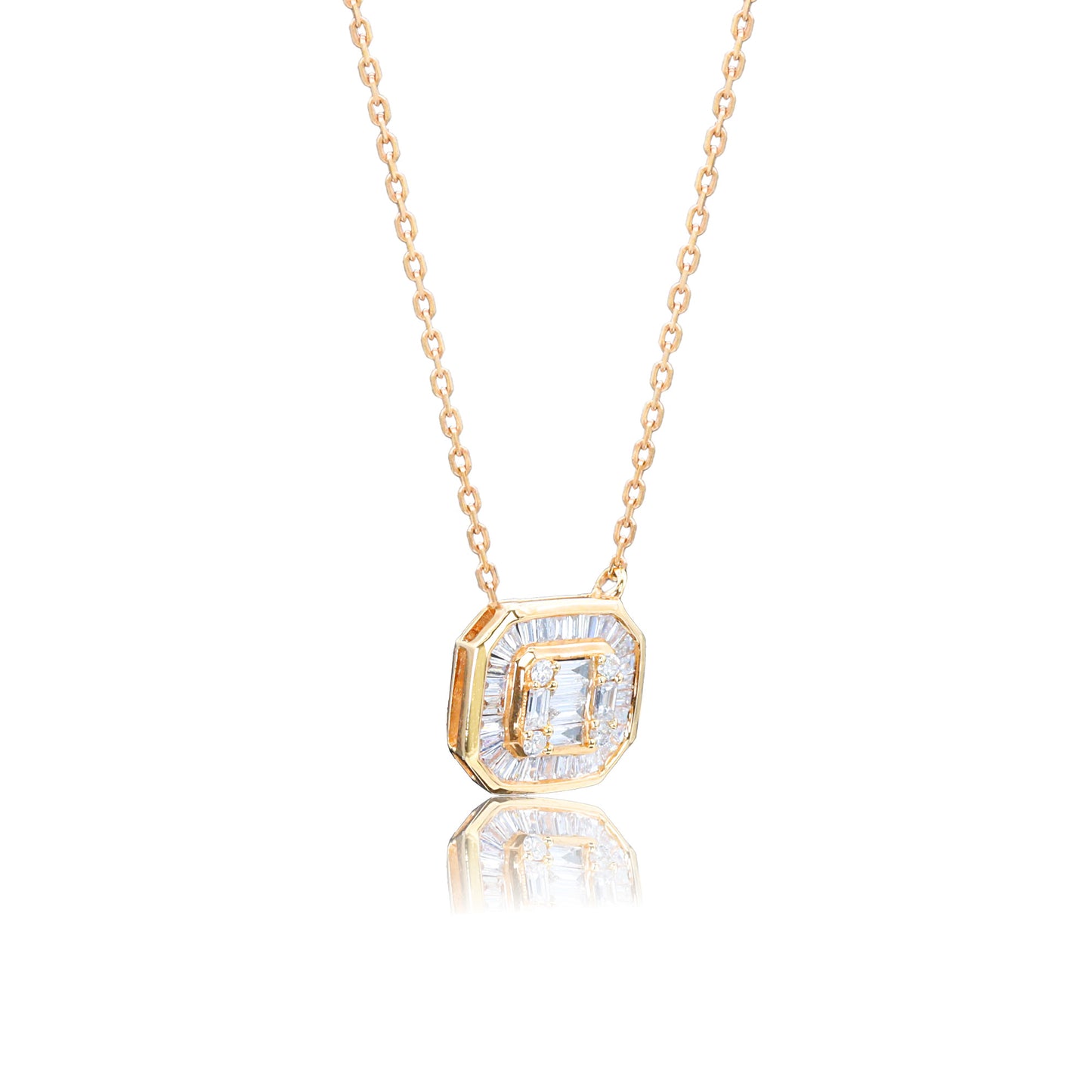 14k/18k rose gold 0.27 ctw h vs diamond & diamond necklace