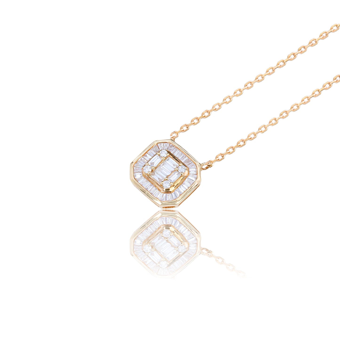 14k/18k rose gold 0.27 ctw h vs diamond & diamond necklace