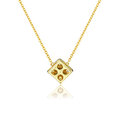 14K/18K YELLOW GOLD 0.29 CTW YELLOW DIAMOND & DIAMOND NECKLACE