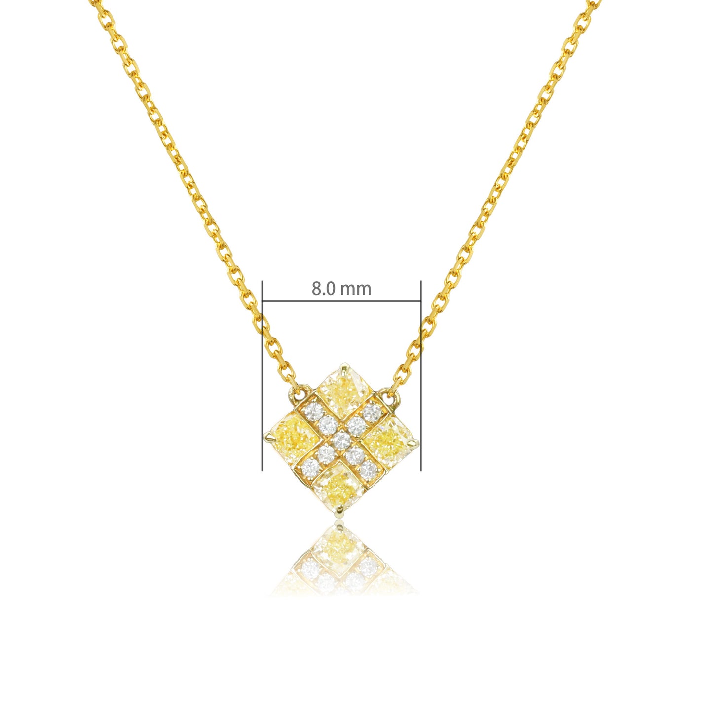 14k/18k yellow gold 0.29 ctw yellow diamond & diamond necklace