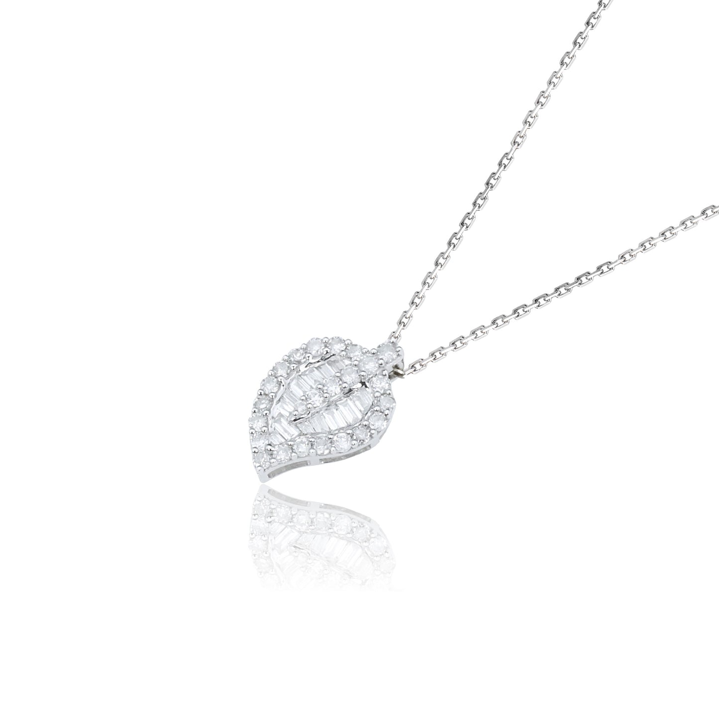 14k/18k white diamond 0.38 ctw h vs diamond necklace