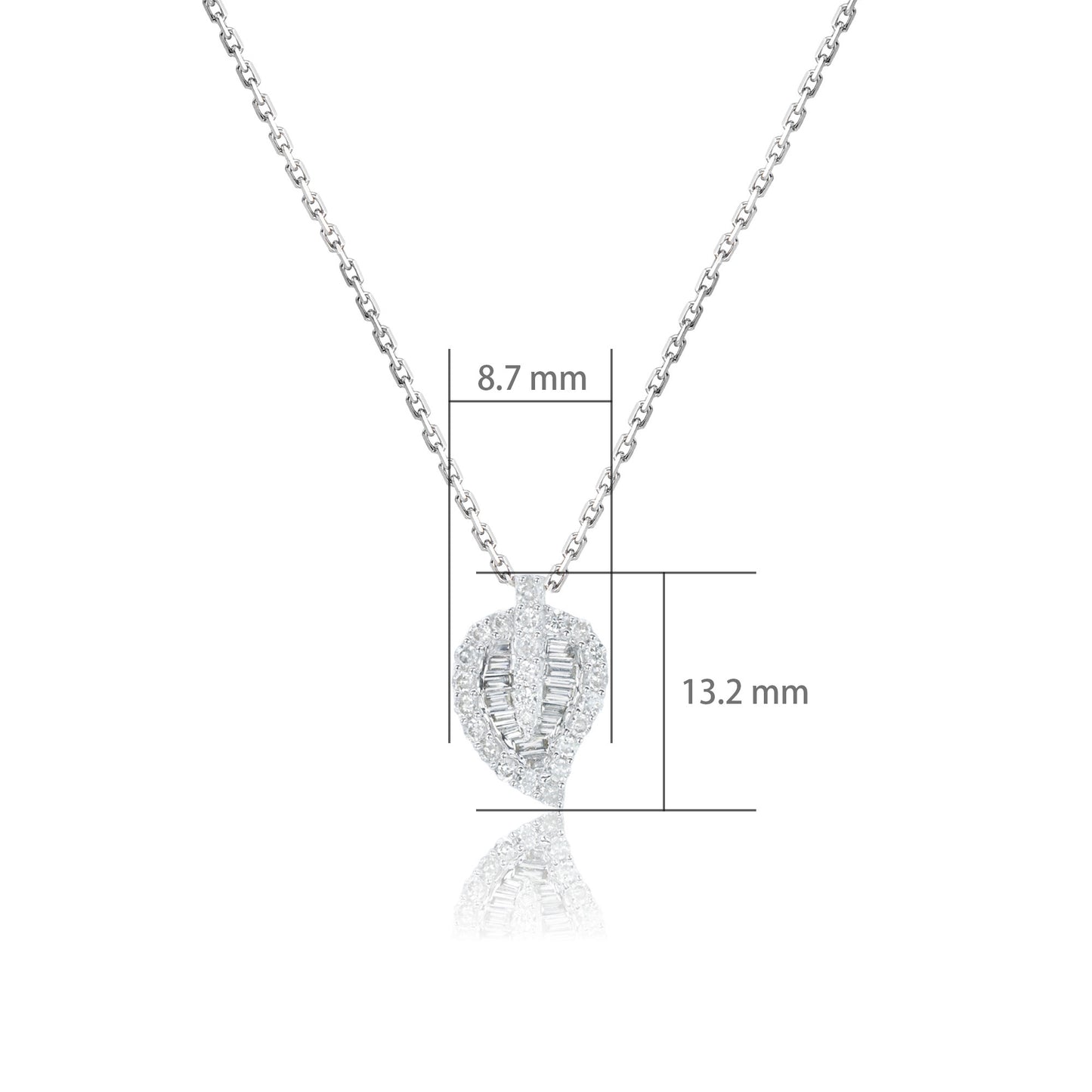 14k/18k white diamond 0.38 ctw h vs diamond necklace