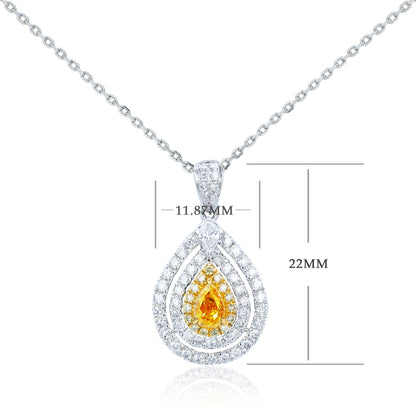 14K/18K WHITE GOLD 0.73 CTW FANCY YELLOW DIAMOND & DIAMOND NECKLACE