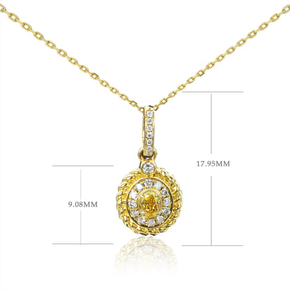 14K/18K GOLD 0.28 CTW YELLOW DIAMOND & DIAMOND NECKLACE