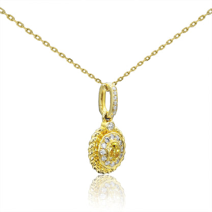 14K/18K GOLD 0.28 CTW YELLOW DIAMOND & DIAMOND NECKLACE