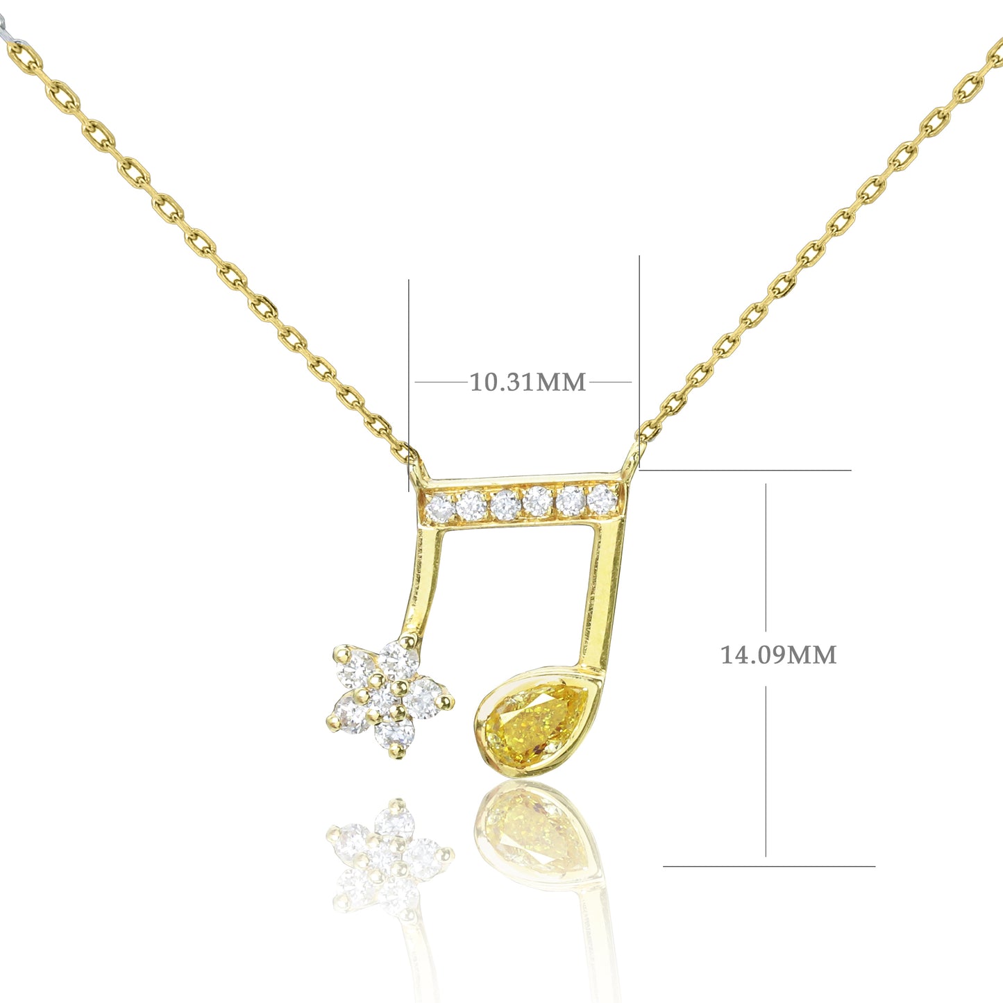 14k/18k gold 0.3 ctw fancy yellow diamond & diamond necklace