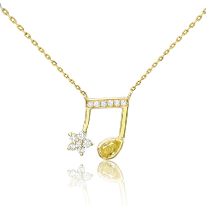 14K/18K GOLD 0.3 CTW FANCY YELLOW DIAMOND & DIAMOND NECKLACE