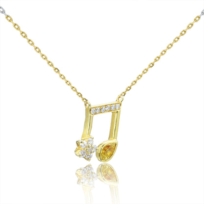 14K/18K GOLD 0.3 CTW FANCY YELLOW DIAMOND & DIAMOND NECKLACE