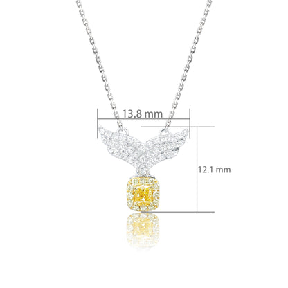 14K/18K WHITE GOLD 0.38 CTW YELLOW DIAMOND & DIAMOND NECKLACE