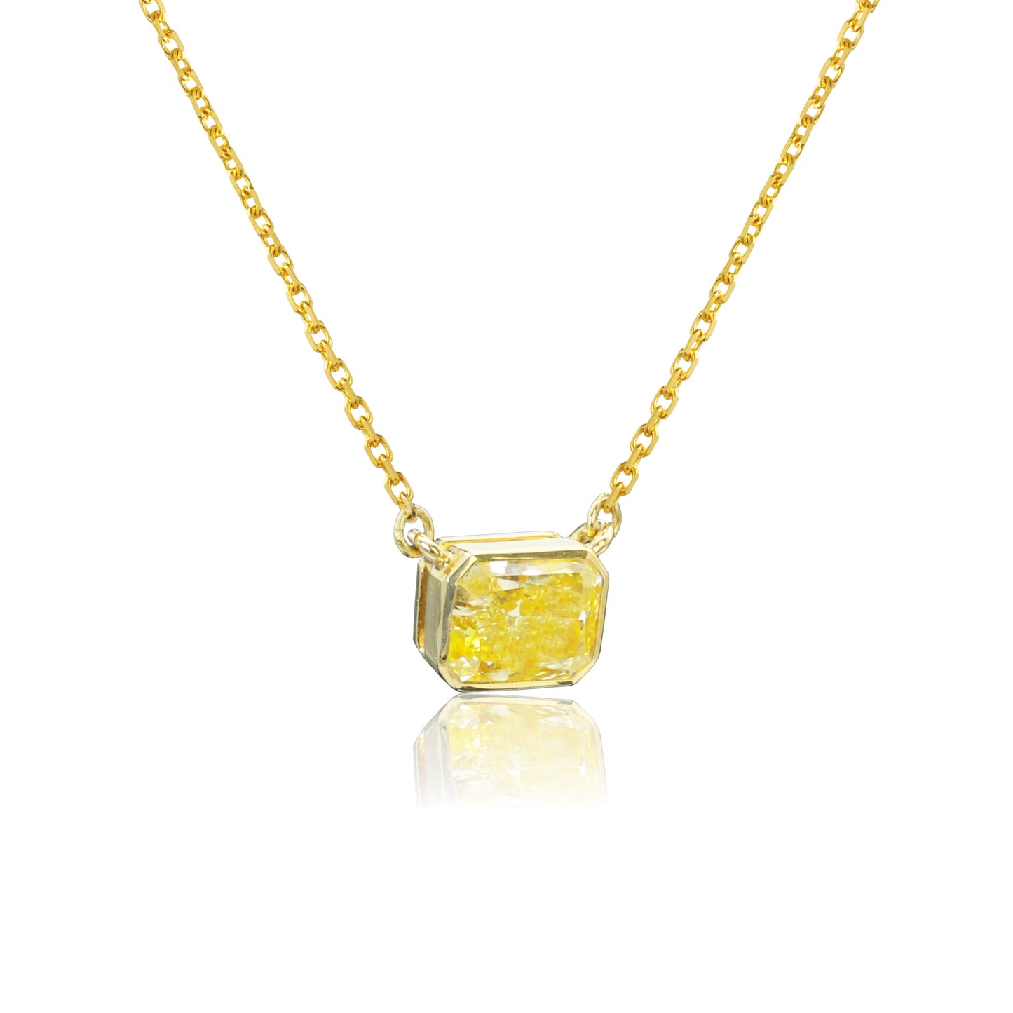 14k/18k gold 0.73 ctw yellow diamond necklace