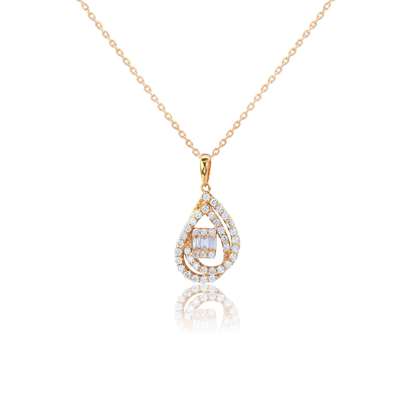 14k rose gold 0.41 ctw h vs diamond necklace