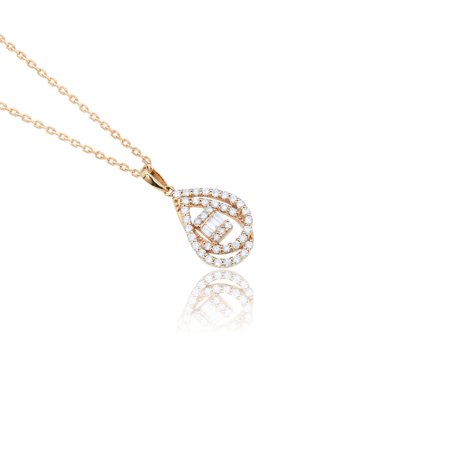 14k rose gold 0.41 ctw h vs diamond necklace