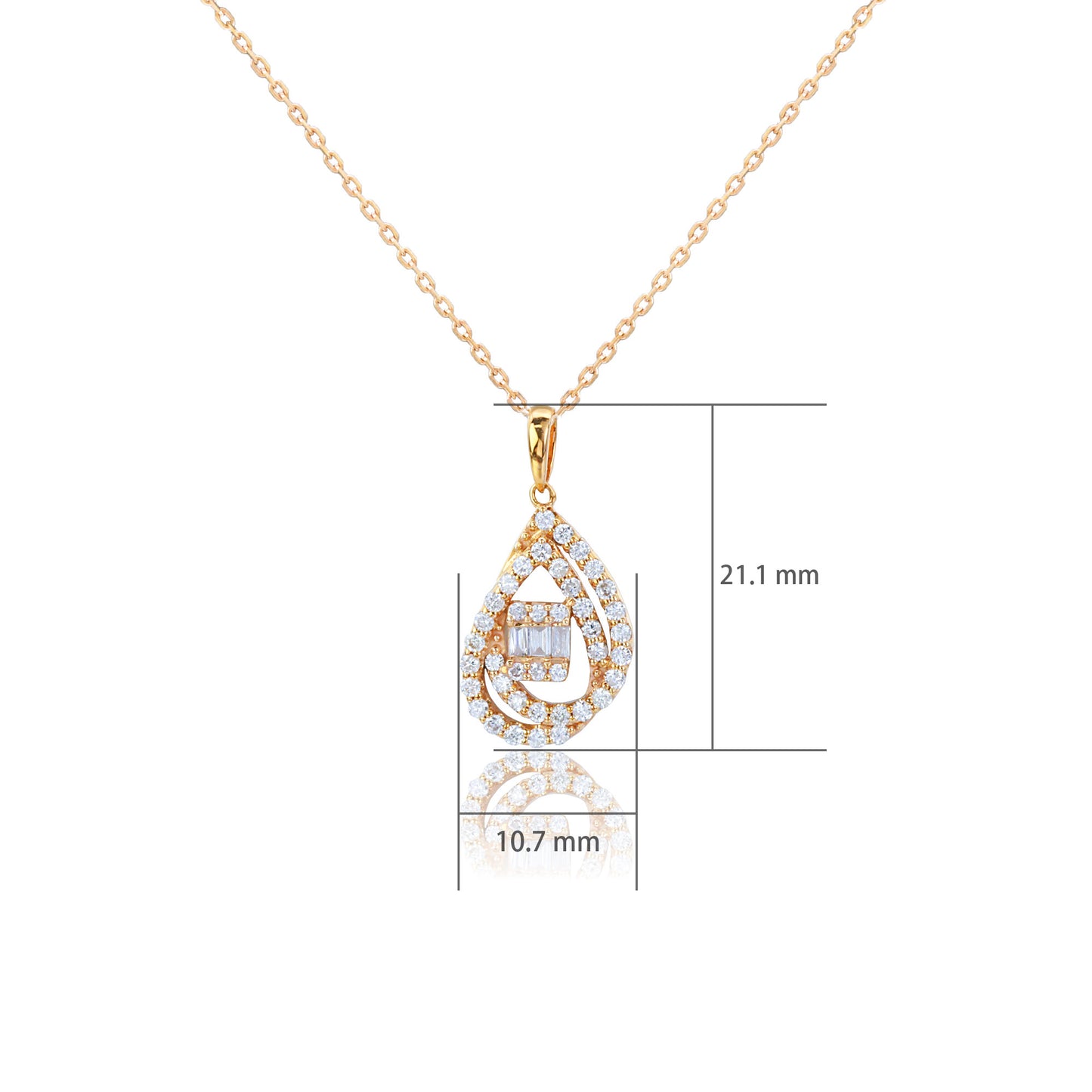 14k rose gold 0.41 ctw h vs diamond necklace