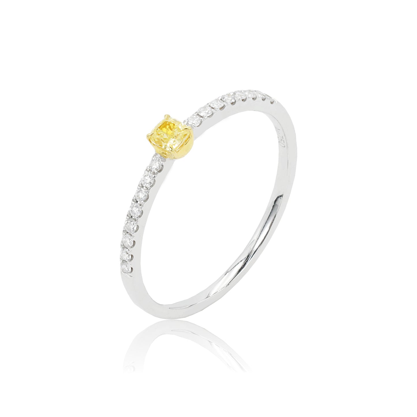 14/18k white gold 0.21 ctw fancy yellow diamond & diamond ring