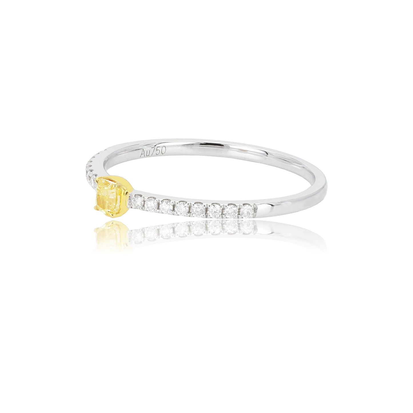 14/18k white gold 0.21 ctw fancy yellow diamond & diamond ring