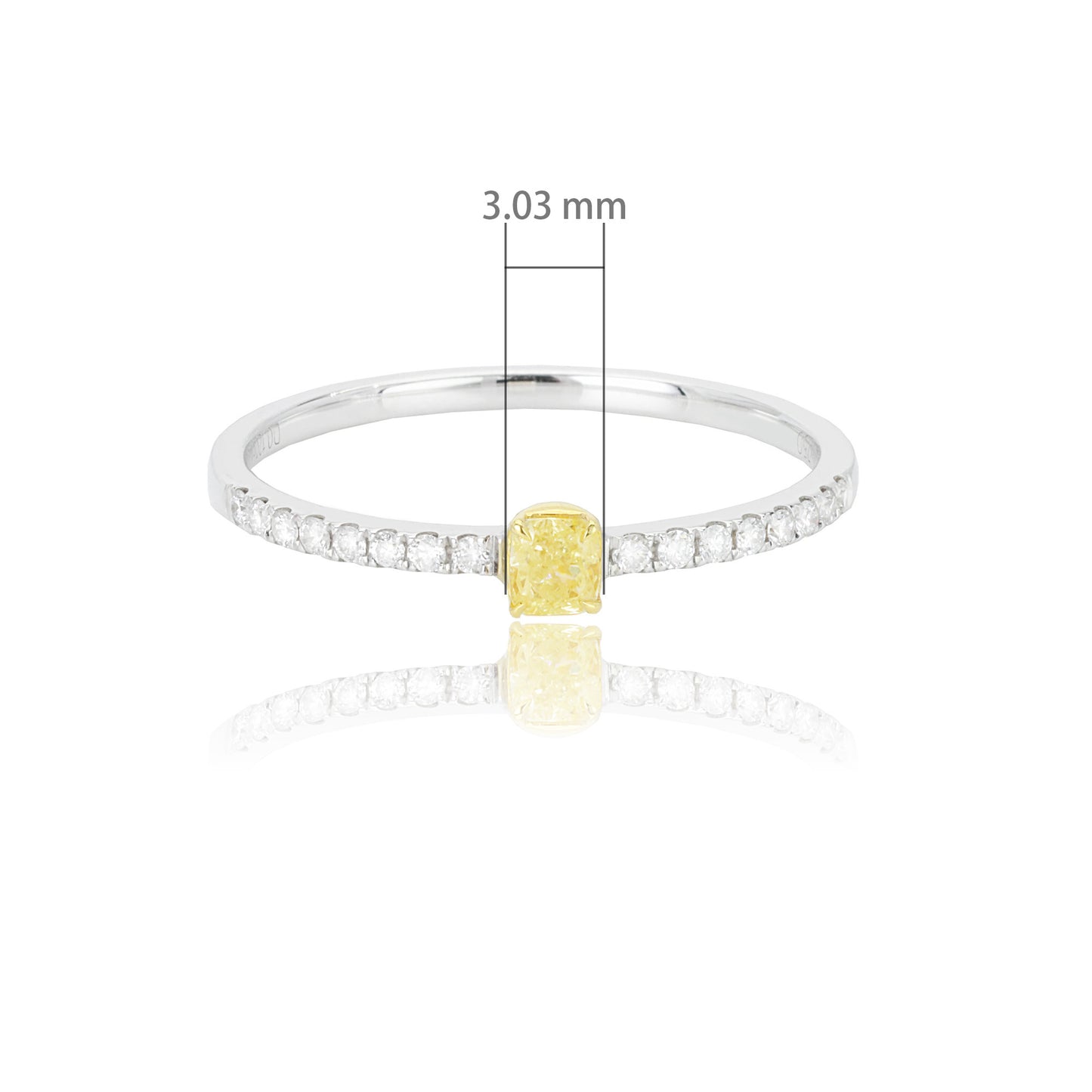 14/18k white gold 0.21 ctw fancy yellow diamond & diamond ring