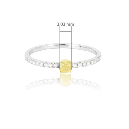 14/18K WHITE GOLD 0.21 CTW FANCY YELLOW DIAMOND & DIAMOND RING