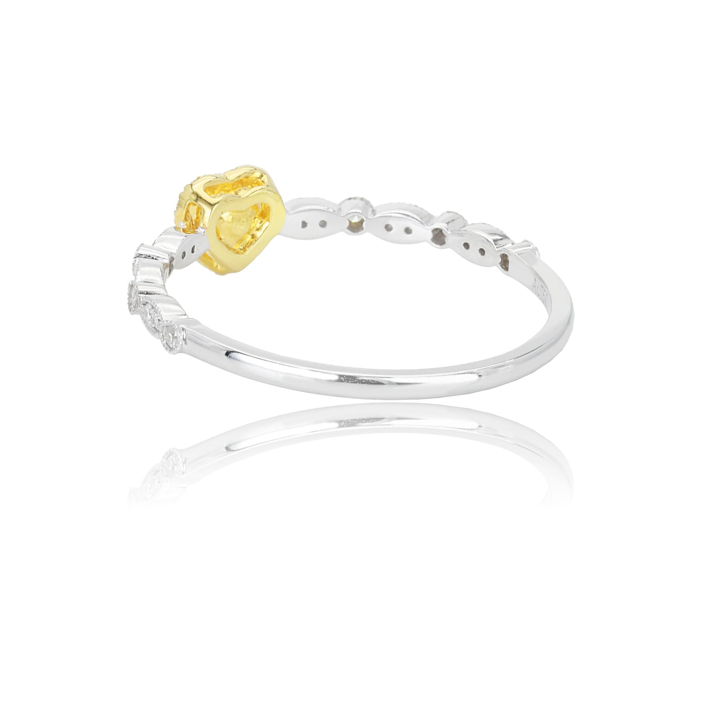 14k/18k white gold 0.20 ctw fancy yellow diamond & diamond ring