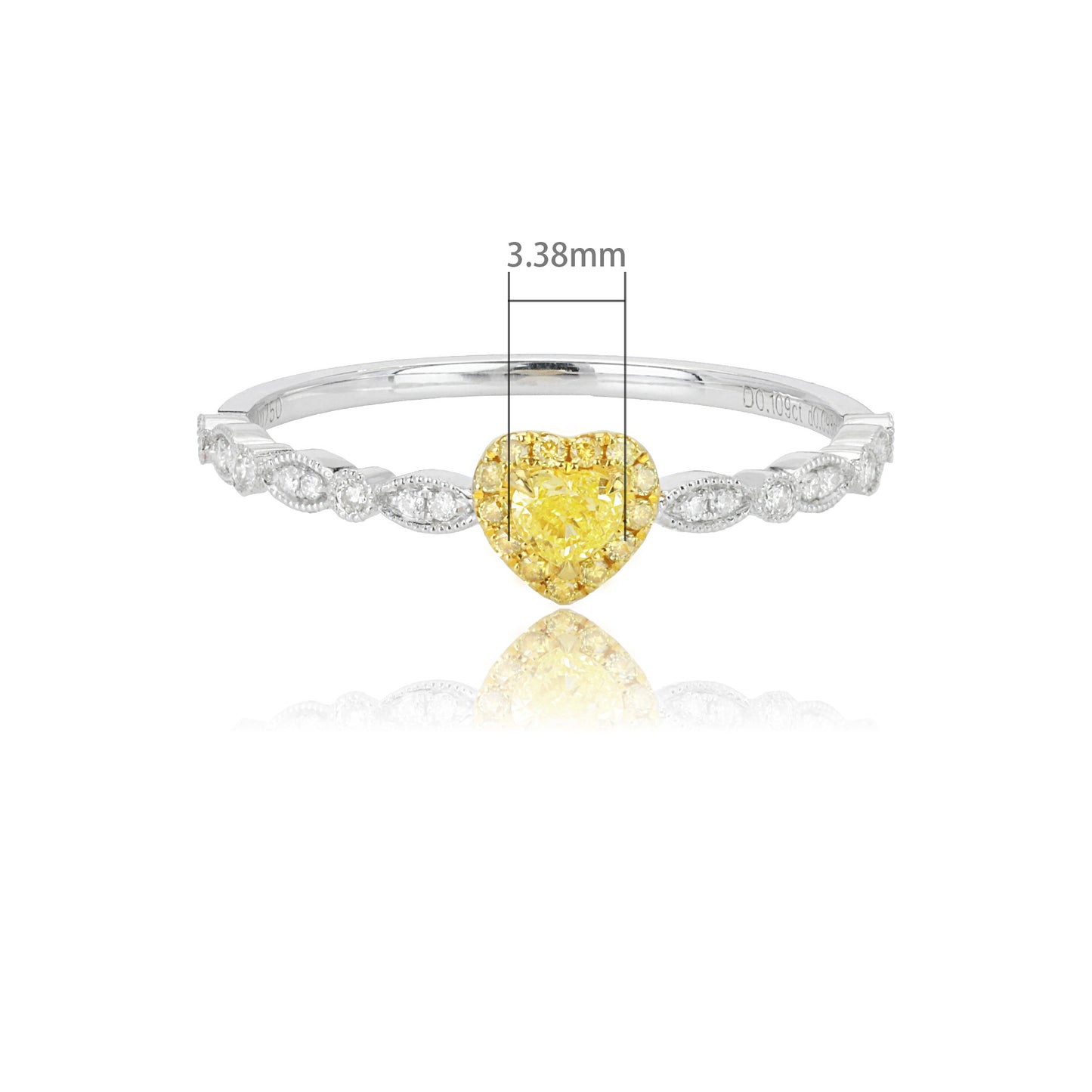 14k/18k white gold 0.20 ctw fancy yellow diamond & diamond ring