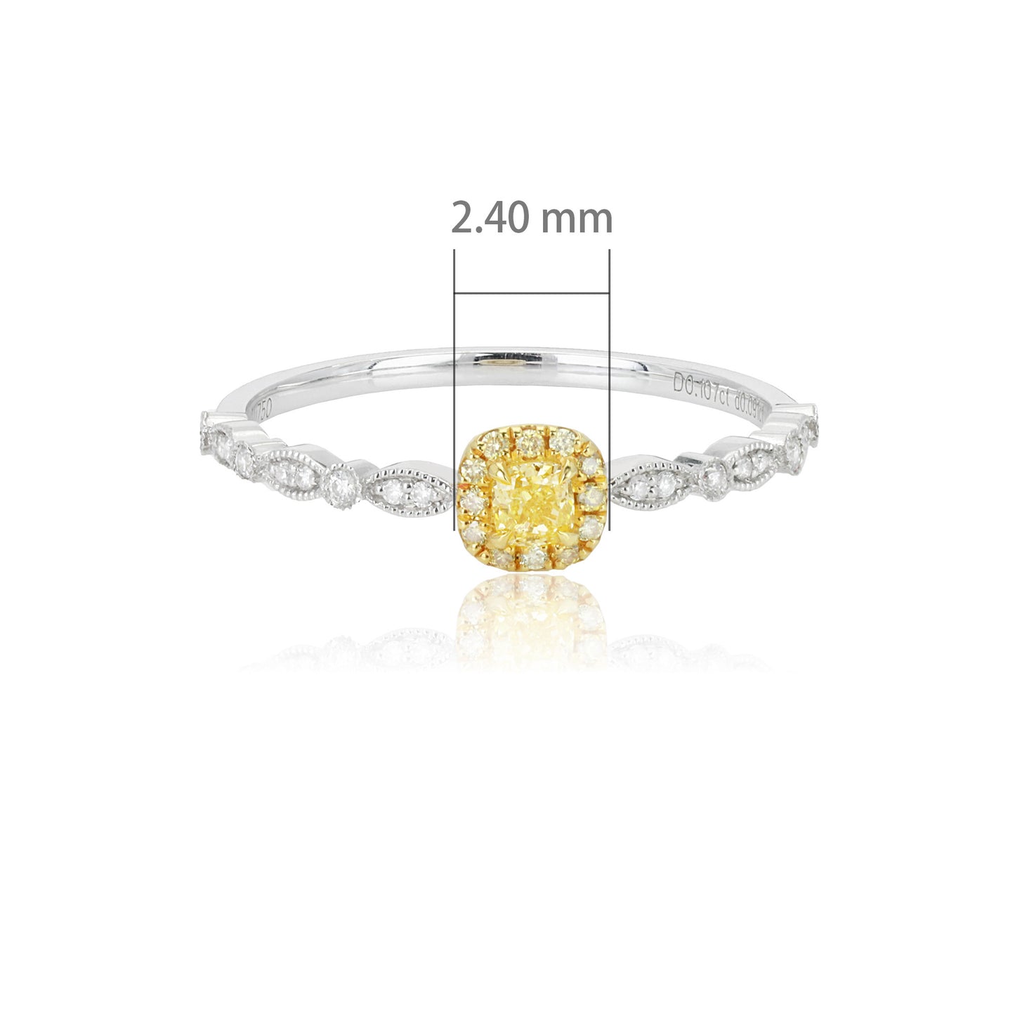 14k/18k white gold 0.19 ctw fancy yellow diamond & diamond ring