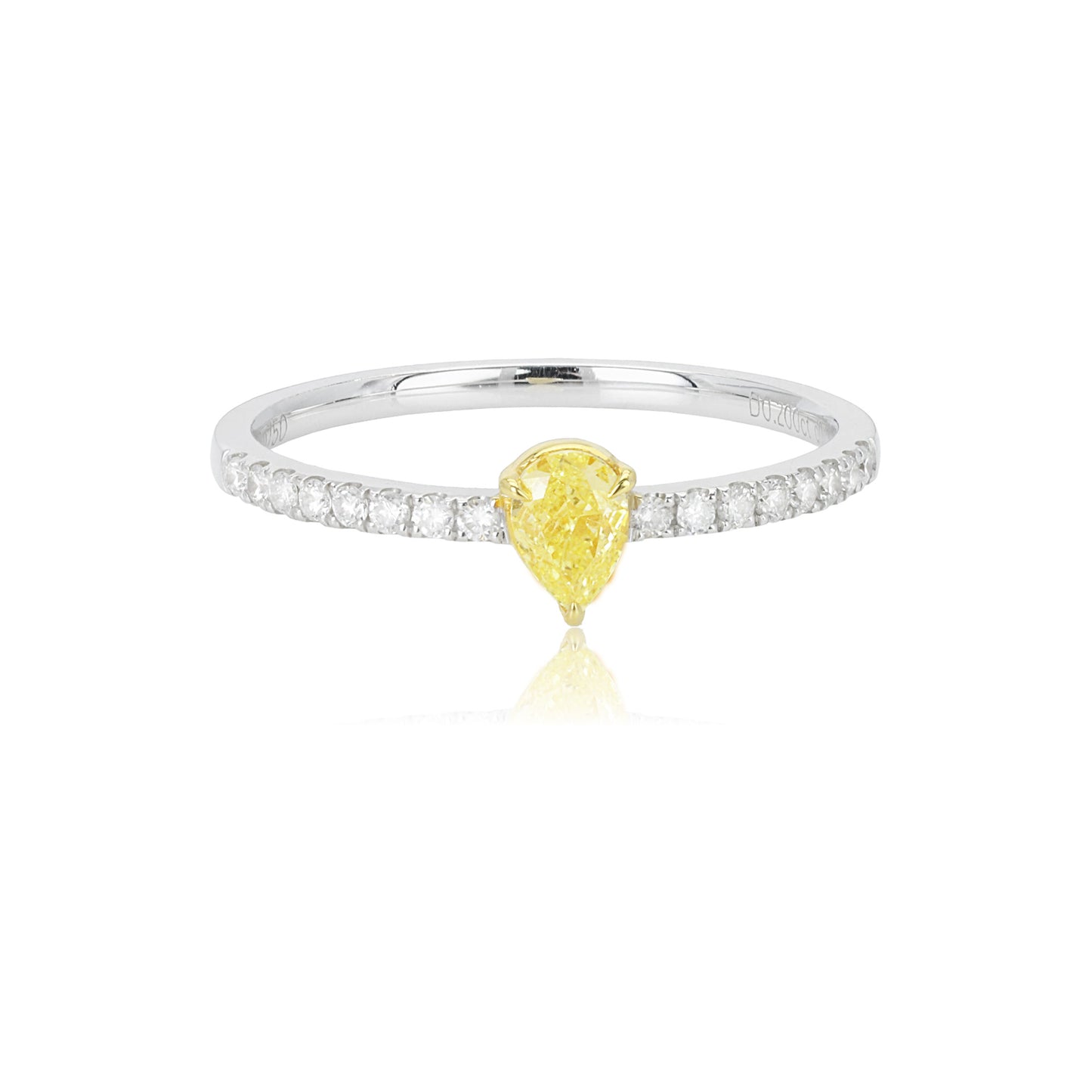 14k/18k white gold 0.31 ctw fancy yellow diamond & diamond ring