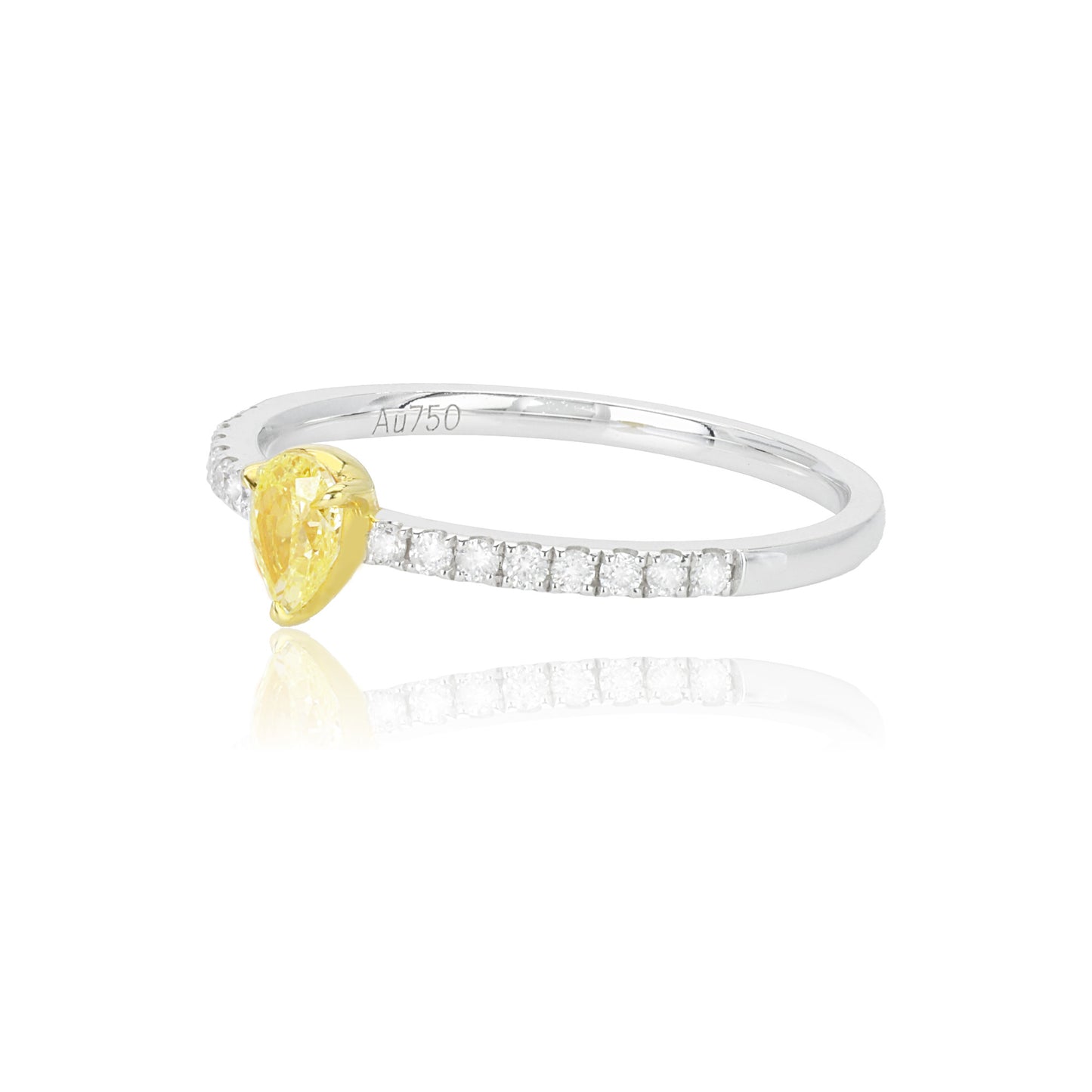 14k/18k white gold 0.31 ctw fancy yellow diamond & diamond ring