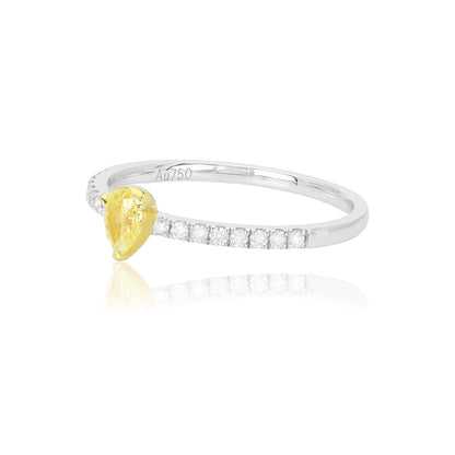 14K/18K WHITE GOLD 0.31 CTW FANCY YELLOW DIAMOND & DIAMOND RING