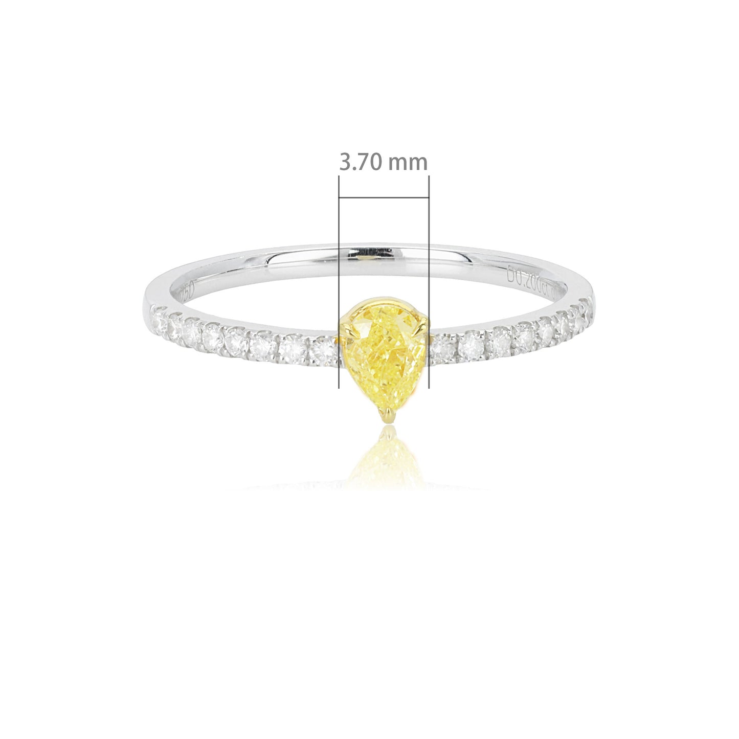 14k/18k white gold 0.31 ctw fancy yellow diamond & diamond ring