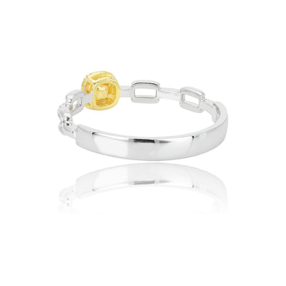 14K/18K WHITE GOLD 0.19 CTW NATURAL YELLOW DIAMOND & DIAMOND RING