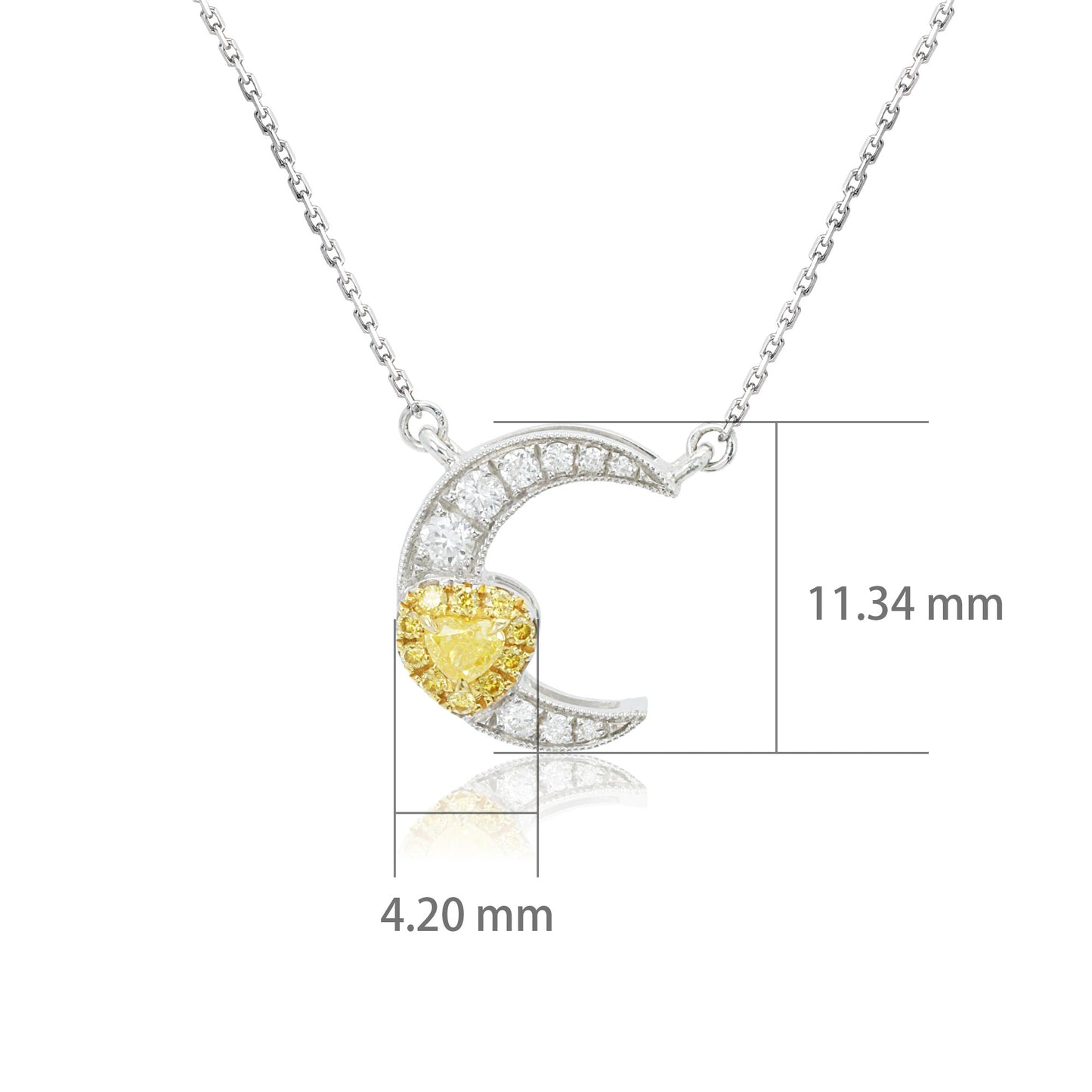 14k/18k white gold 0.20 ctw fancy yellow diamond & diamond necklace