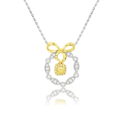 14K/18K GOLD 0.27 CTW FANCY YELLOW DIAMOND & DIAMOND NECKLACE