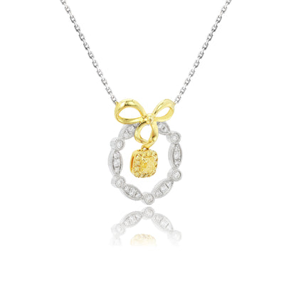 14K/18K GOLD 0.27 CTW FANCY YELLOW DIAMOND & DIAMOND NECKLACE