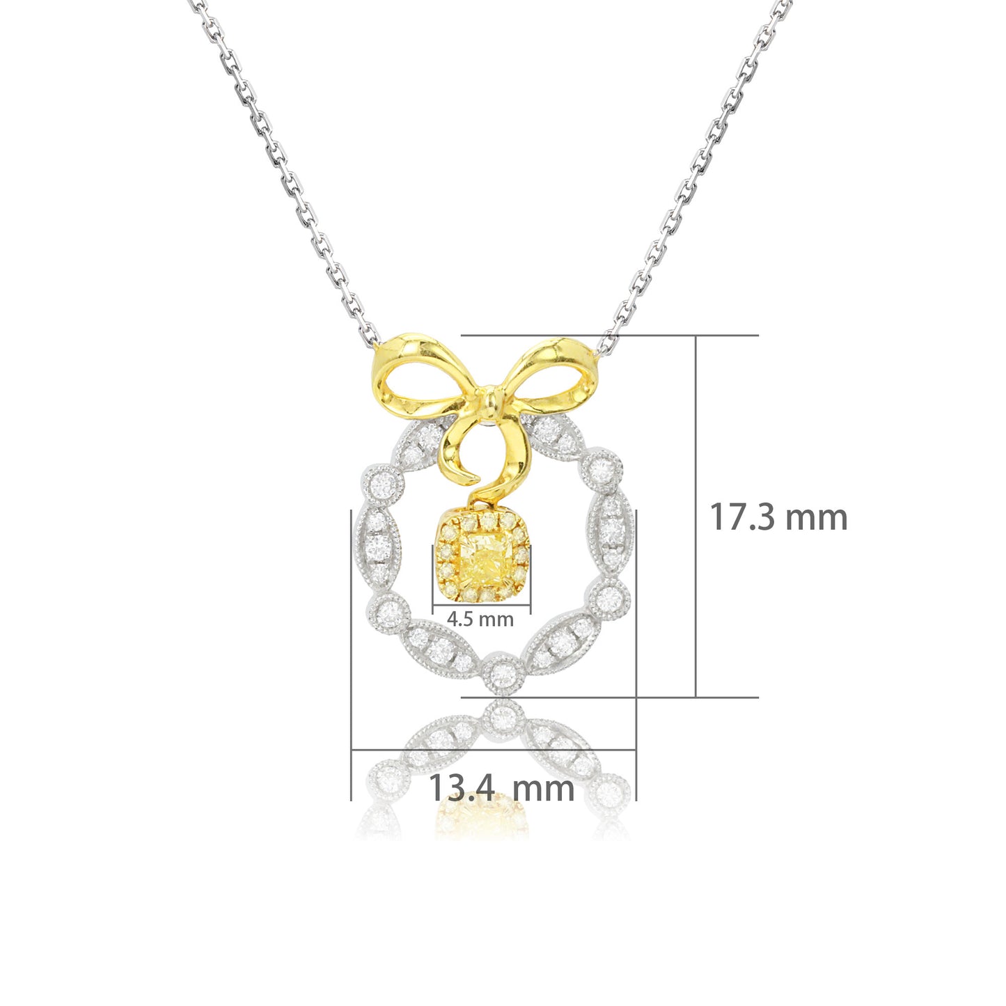 14k/18k gold 0.27 ctw fancy yellow diamond & diamond necklace