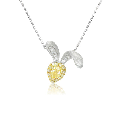 14K/18K WHITE GOLD 0.18 CTW FANCY YELLOW DIAMOND & DIAMOND NECKLACE