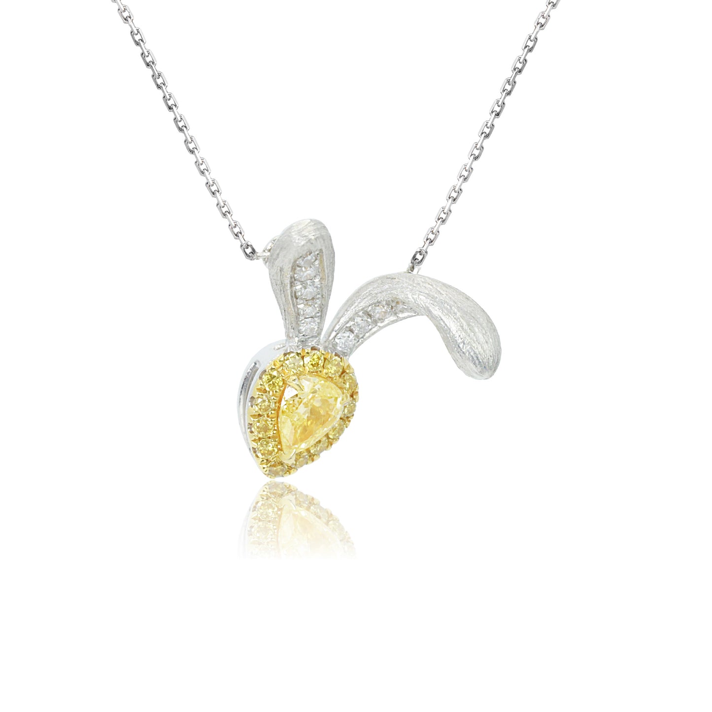 14k/18k white gold 0.18 ctw fancy yellow diamond & diamond necklace