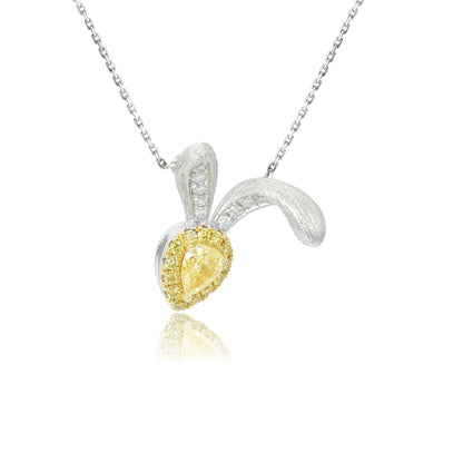 14K/18K WHITE GOLD 0.18 CTW FANCY YELLOW DIAMOND & DIAMOND NECKLACE