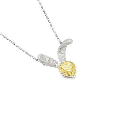 14K/18K WHITE GOLD 0.18 CTW FANCY YELLOW DIAMOND & DIAMOND NECKLACE