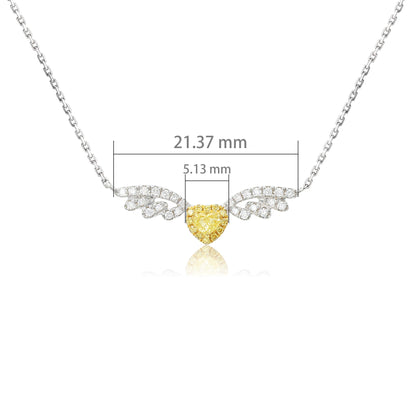 14K/18K WHITE GOLD 0.28 CTW NATURAL FANCY YELLOW DIAMOND & DIAMOND NECKLACE